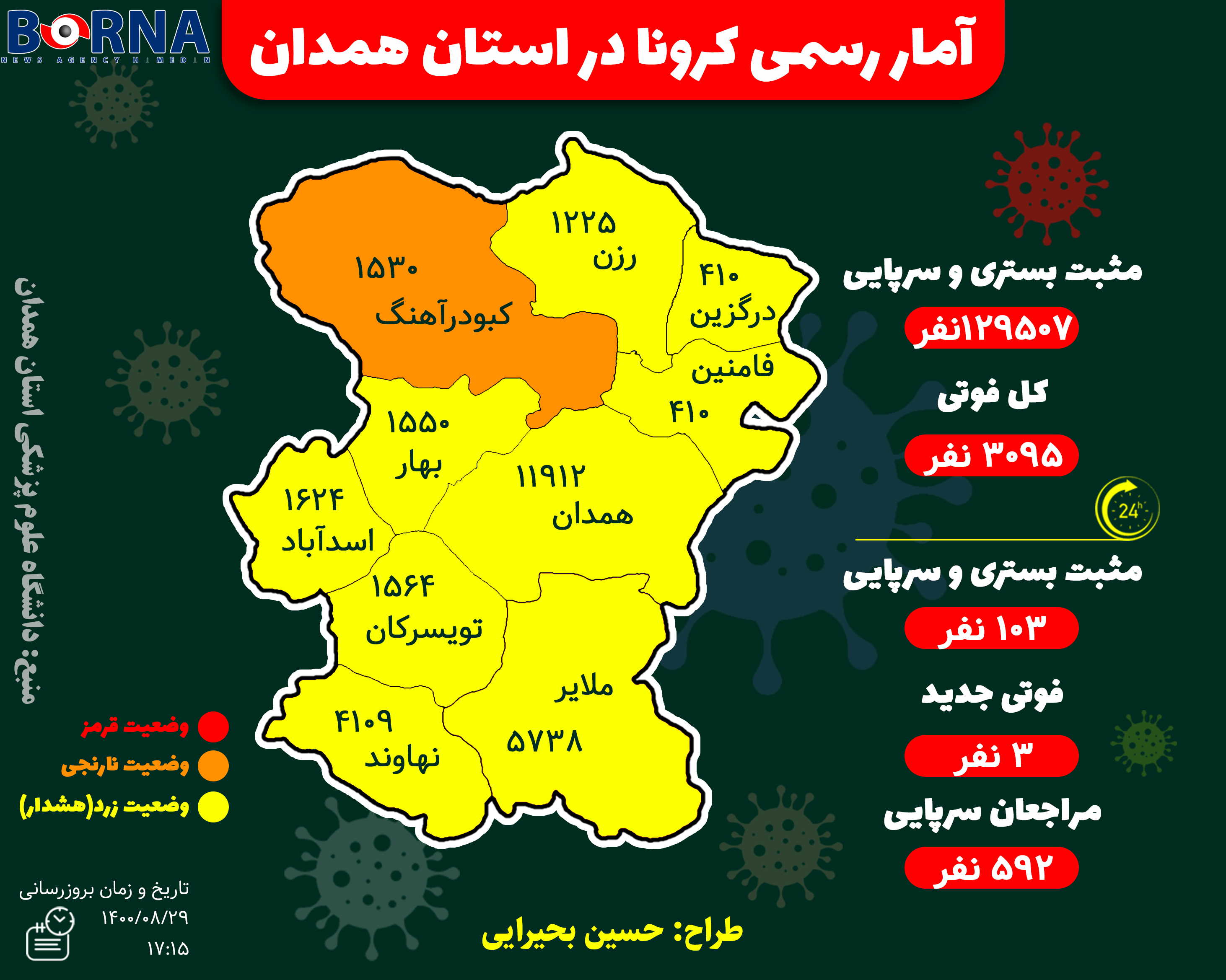 آمار تاج در استان همدان