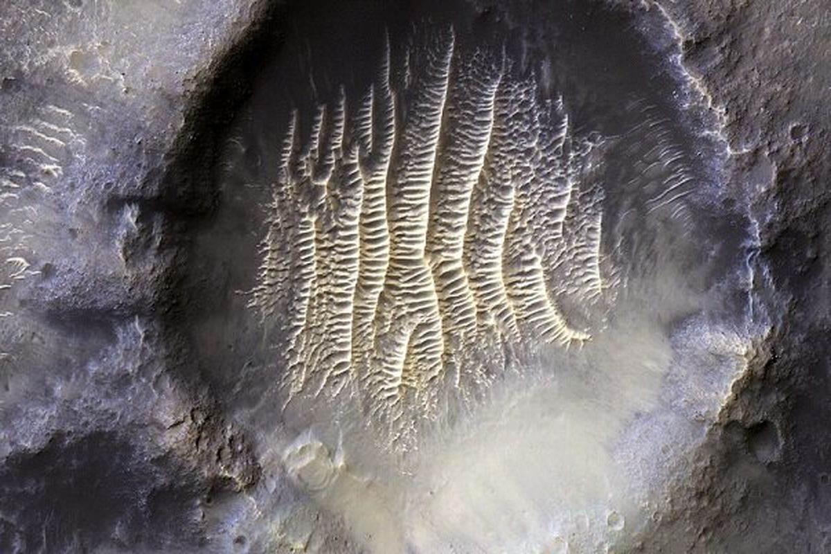 انتشار تصاویر دهانه های یخ زده مریخ