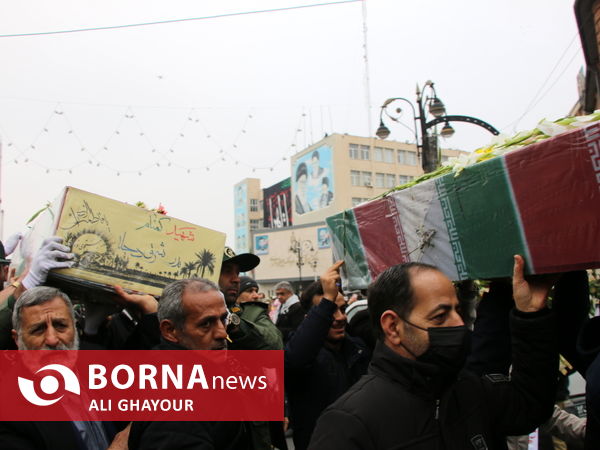 تشییع پیکر شش شهید گمنام در ارومیه همزمان با سالروز شهادت حضرت زهرا 